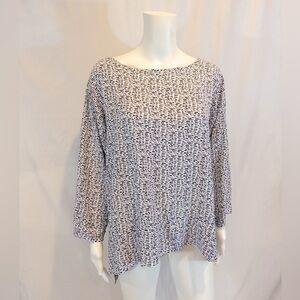 Carol Turner Black and White Patterned Blouse - Large